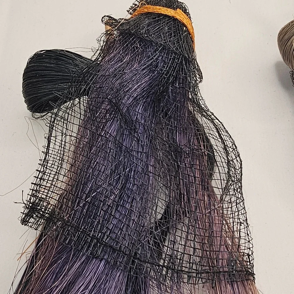 Handmade Primitive Style Halloween Witch Doll Natural Fiber Folk Art Decor